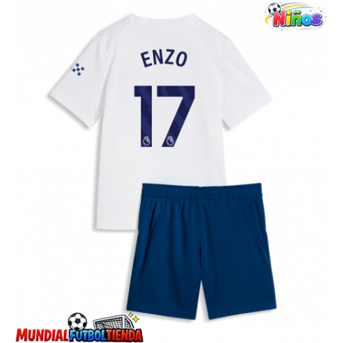 Camiseta Manchester City Enzo Fernandez #17 Tercera Equipación Replica 2026-27 para niños mangas cortas (+ Pantalones cortos)